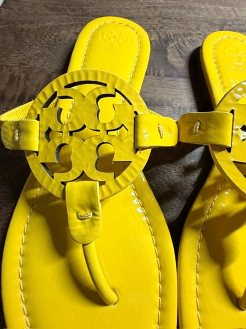 Tory Burch Yellow Miller Sandals Size 8